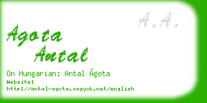 agota antal business card